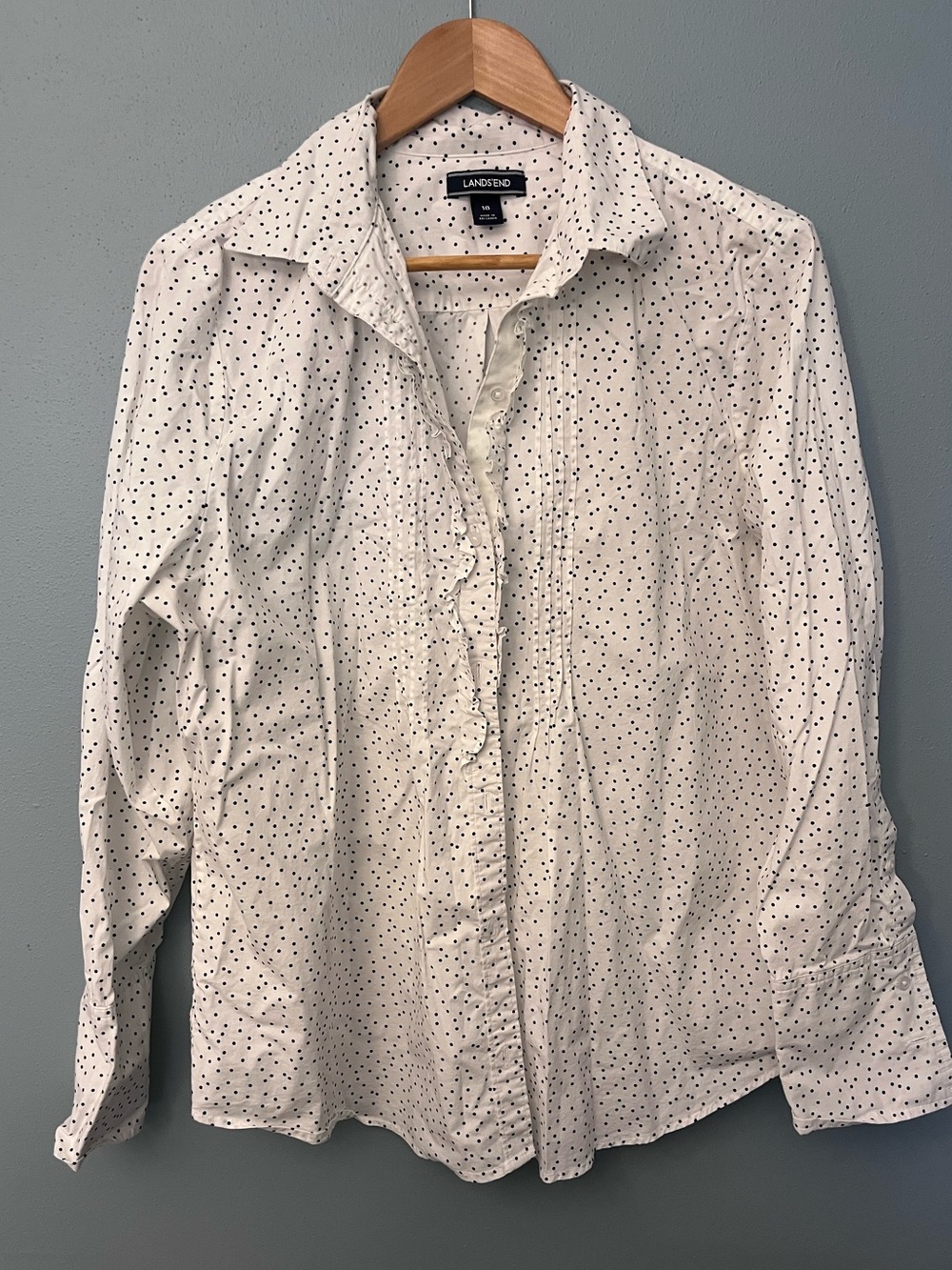 Lands' End Polka Dot Button-Down Shirt